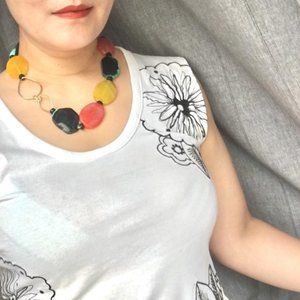 New artisanal style High Polished stone  Necklance